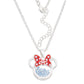 Minnie Silver Plated December Birthstone Floating Stones Bow Necklace