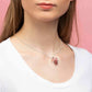 Minnie Silver Plated January Birthstone Floating Stones Bow Necklace