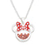 Minnie Silver Plated January Birthstone Floating Stones Bow Necklace