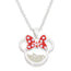 Minnie Silver Plated June Birthstone Floating Stones Bow Necklace