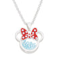 Minnie Silver Plated March Birthstone Floating Stones Bow Necklace