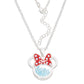 Minnie Silver Plated March Birthstone Floating Stones Bow Necklace