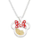 Minnie Silver Plated November Birthstone Floating Stones Bow Necklace