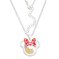 Minnie Silver Plated November Birthstone Floating Stones Bow Necklace