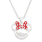 Minnie Silver Plated October Birthstone Floating Stones Bow Necklace