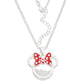 Minnie Silver Plated October Birthstone Floating Stones Bow Necklace