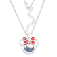 Minnie Silver Plated September Birthstone Floating Stones Bow Necklace