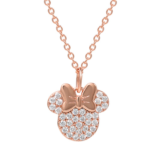 Minnie Rose Gold Silver Plated Stone Set Necklace