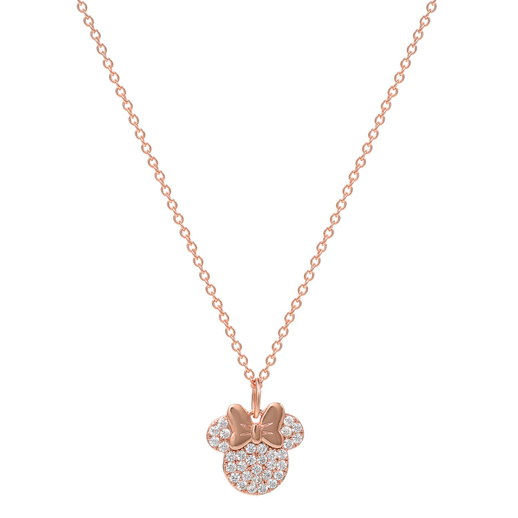 Minnie Rose Gold Silver Plated Stone Set Necklace