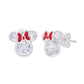 Minnie Sterling Silver Red Bow Earrings