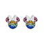 Minnie Sterling Silver Rainbow Stone Set Earrings