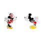 Mickey & Minnie Sterling Silver Kiss Earrings