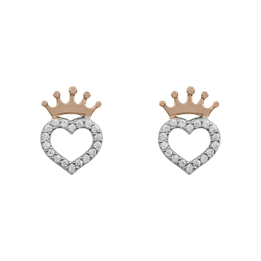 Disney Princess Sterling Silver Heart Earrings