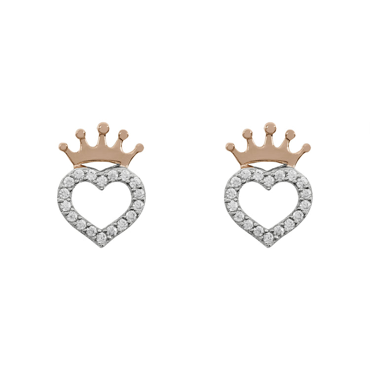 Disney Princess Sterling Silver Heart Earrings