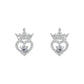 Disney Princess Sterling Silver Clear Heart Earrings