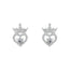 Disney Princess Sterling Silver Clear Heart Earrings