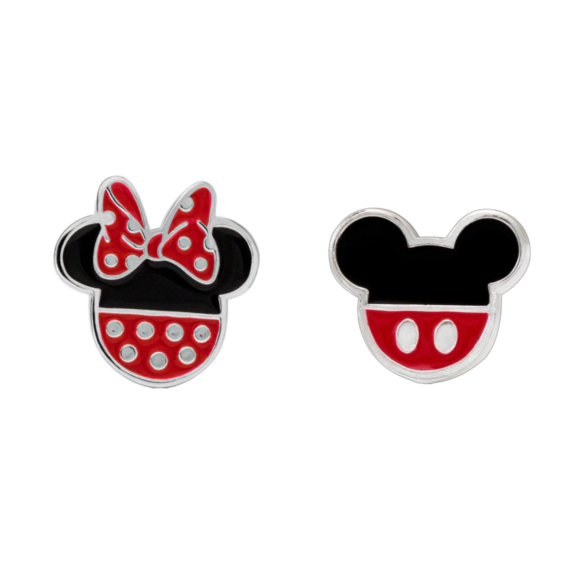 Mickey & Minnie Mouse Plated Mismatched Earrings