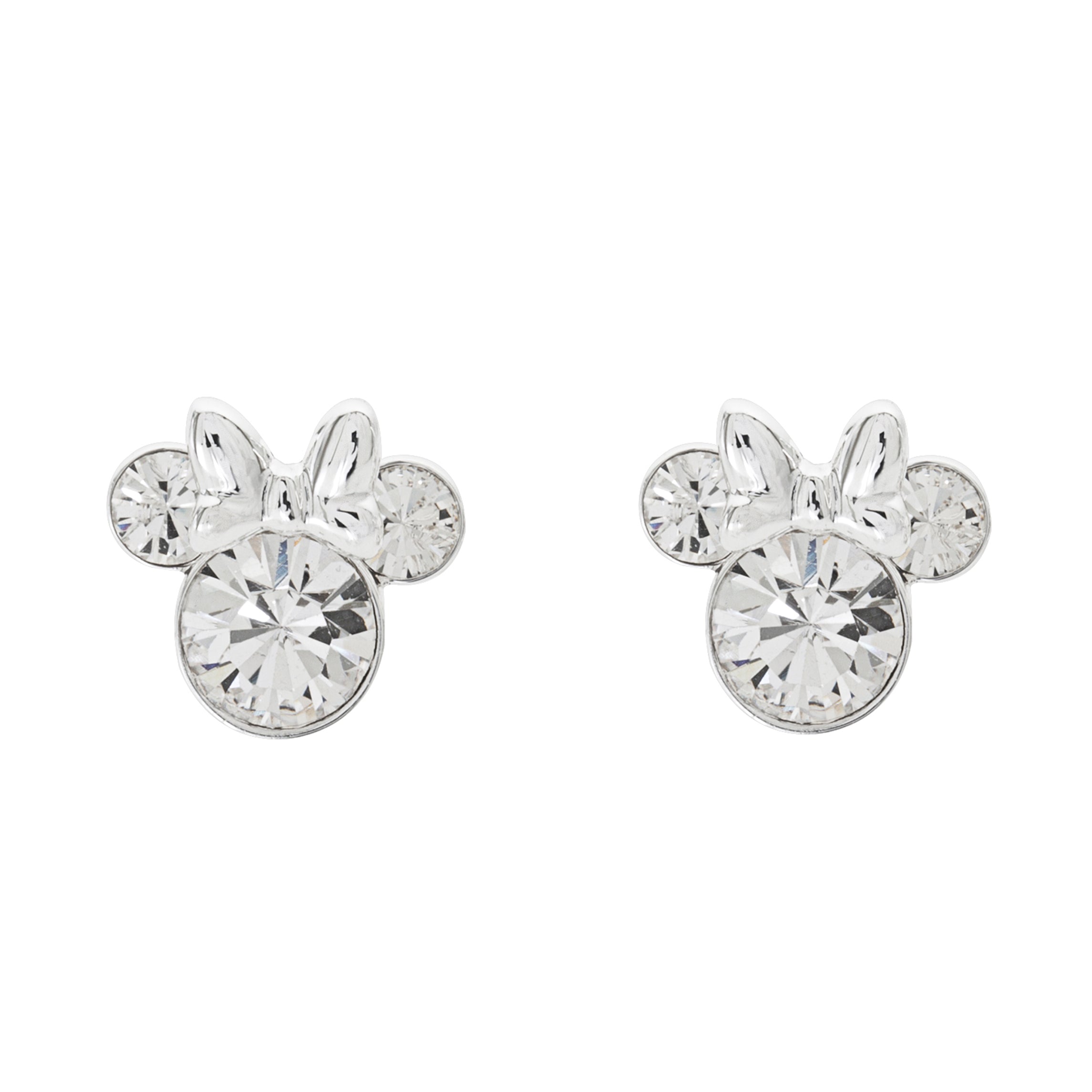 Minnie Plated April Birthstone Stud Earrings