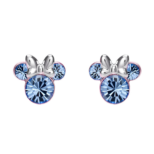 Minnie Silver Plated December Birthstone Stud Earrings