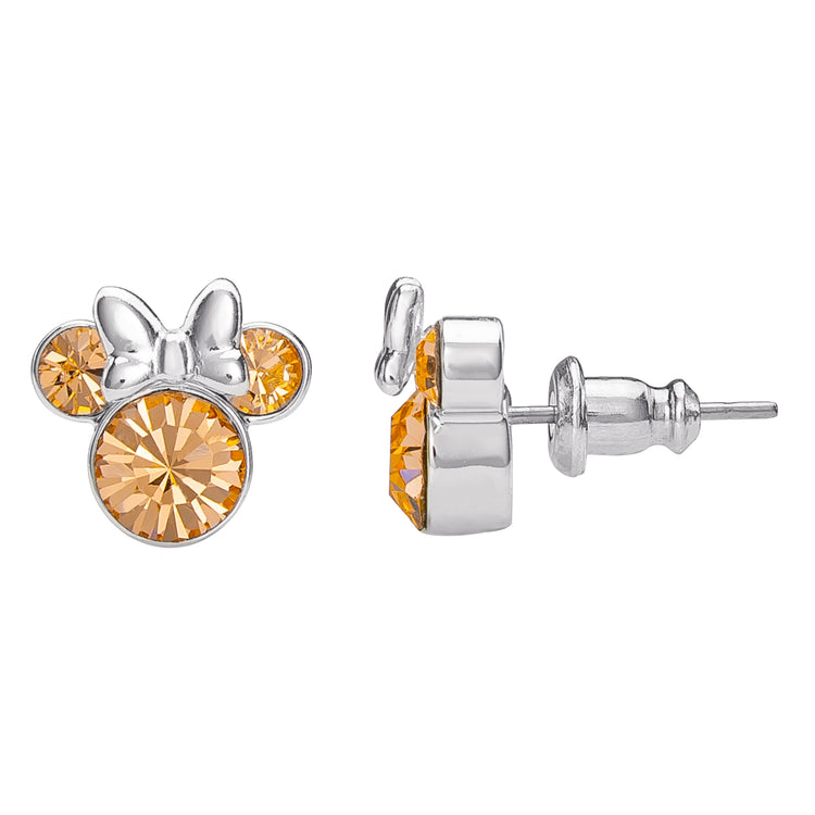 Minnie Silver Plated June Birthstone Stud Earrings