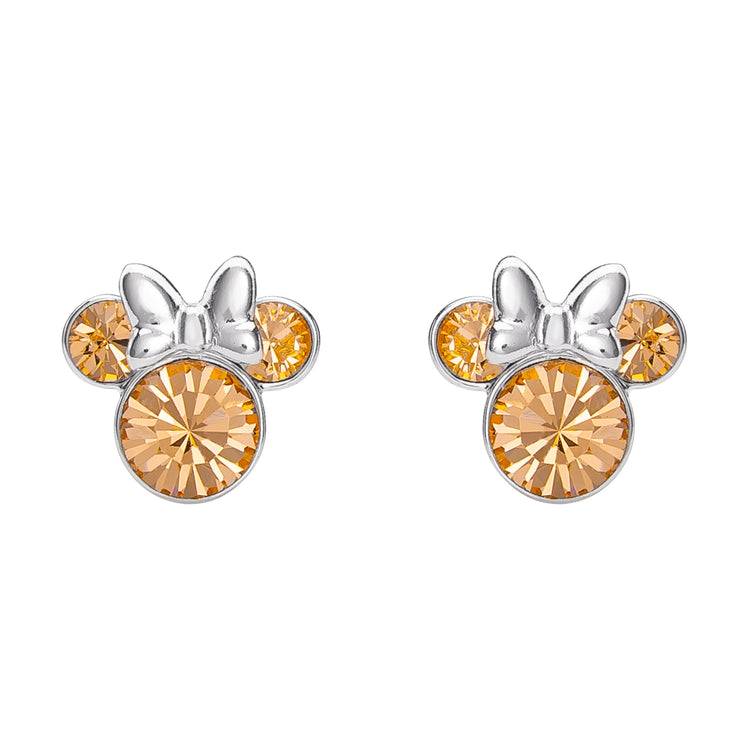 Minnie Silver Plated June Birthstone Stud Earrings