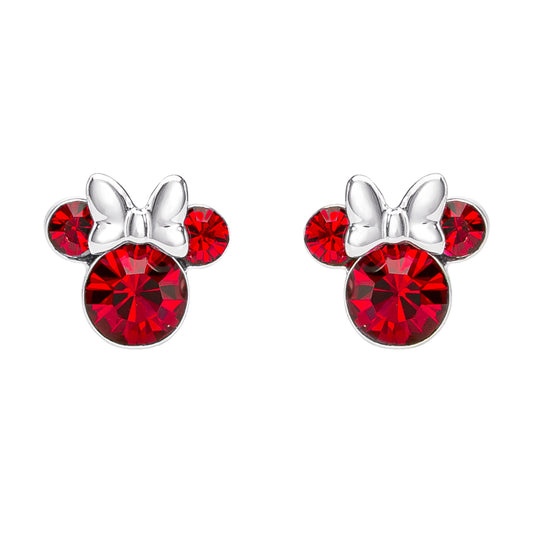 Minnie Silver Plated July Birthstone Stud Earrings