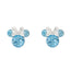 Minnie Silver Plated March Birthstone Stud Earrings