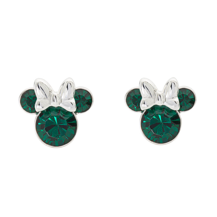 Minnie Silver Plated May Birthstone Stud Earrings