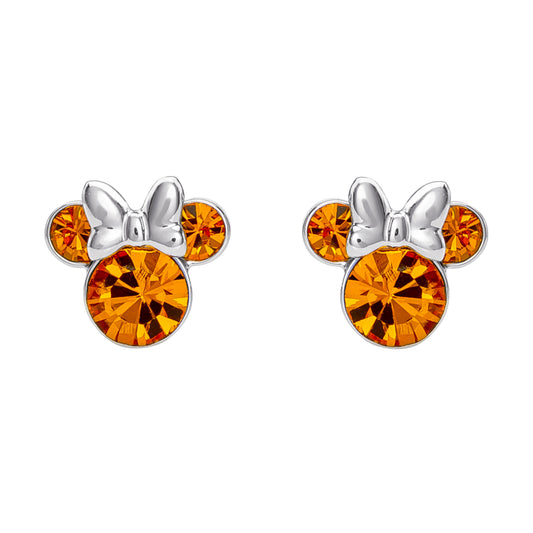 Minnie Silver Plated November Birthstone Stud Earrings