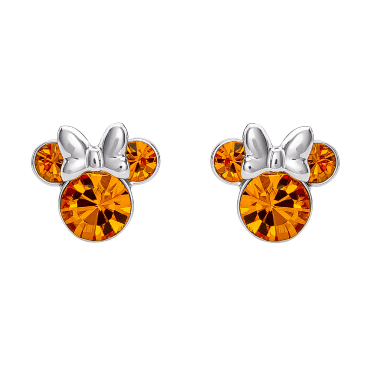 Minnie Silver Plated November Birthstone Stud Earrings