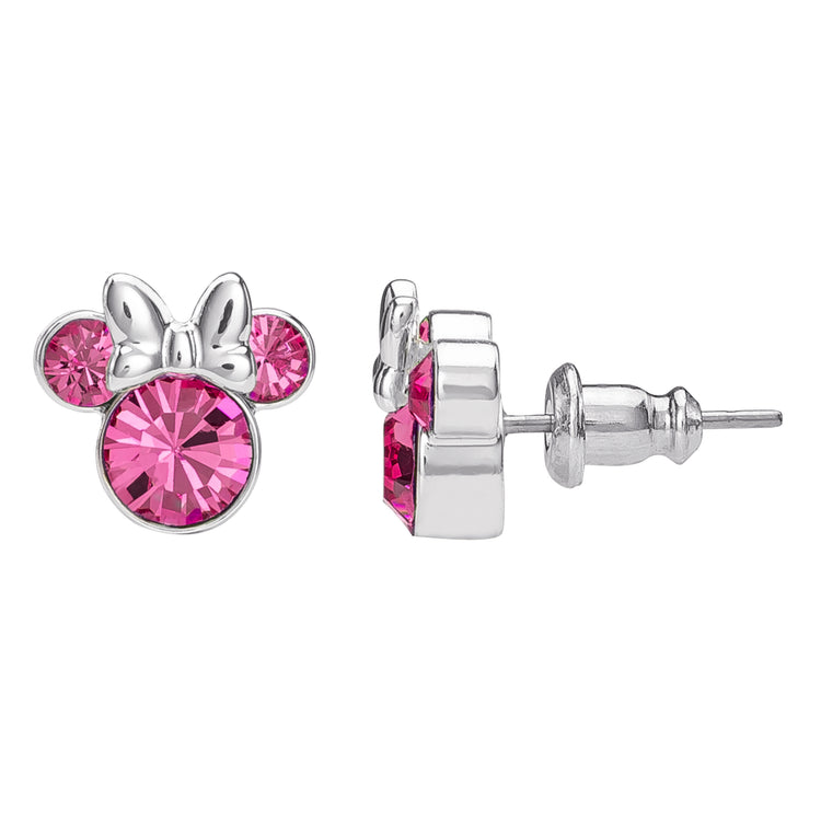 Minnie Silver Plated October Birthstone Stud Earrings