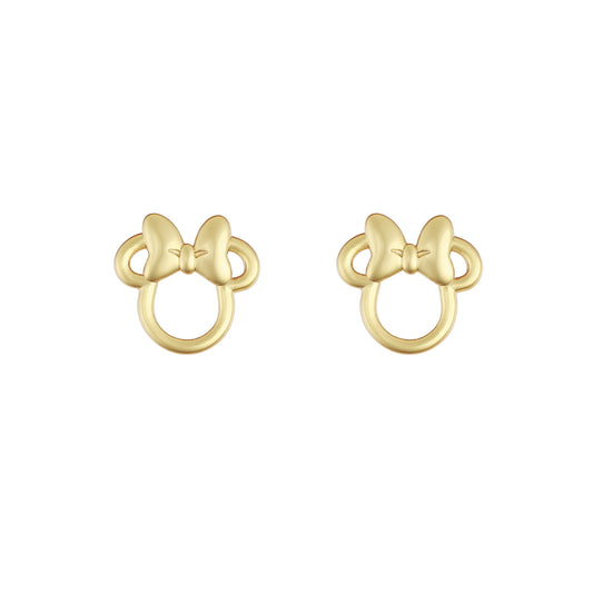 Gold Minnie Mouse Bow Earrings