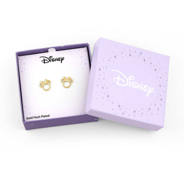 Gold Minnie Mouse Bow Earrings