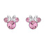 BRASS SLV PLT PINK CRYSTAL MINNIE STUD EARRING