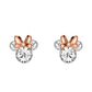 BRASS TT SLV PLT CRYSTAL MINNIE PINK BOW STUD EARRING