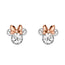 BRASS TT SLV PLT CRYSTAL MINNIE PINK BOW STUD EARRING