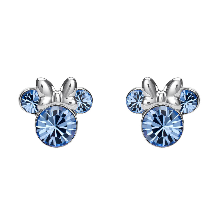 Minnie Sterling Silver December Birthstone Stud Earrings