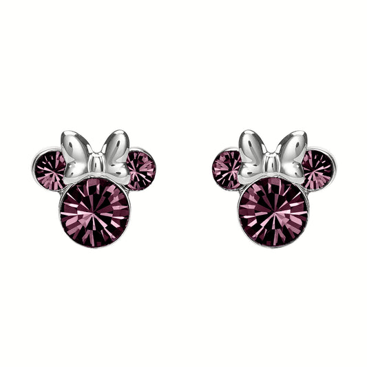 Minnie Sterling Silver February Birthstone Stud Earrings