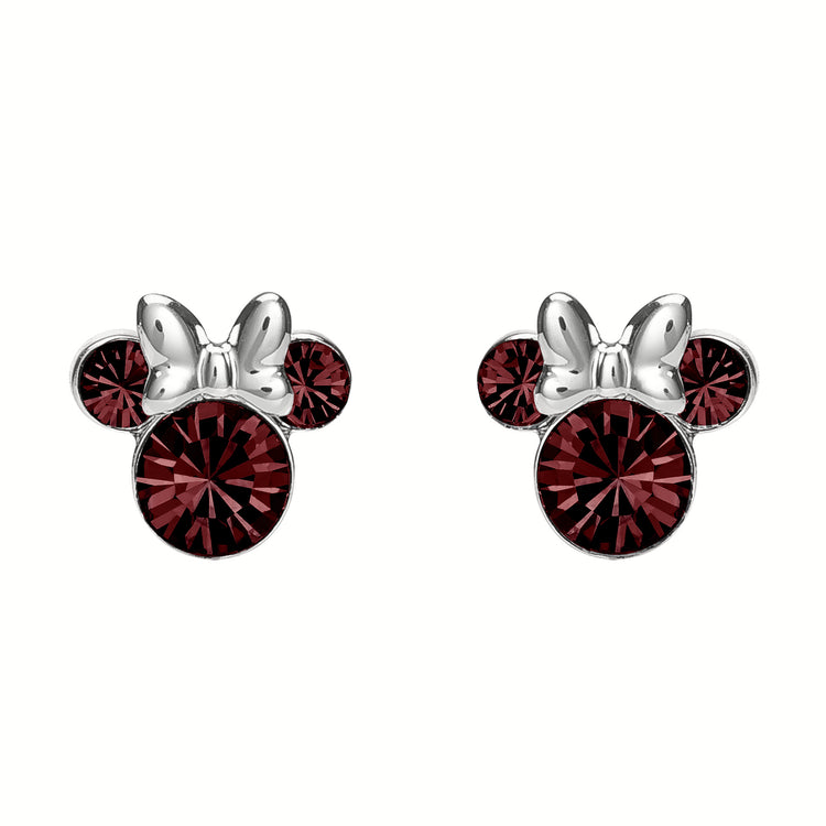 Minnie Sterling Silver January Birthstone Stud Earrings