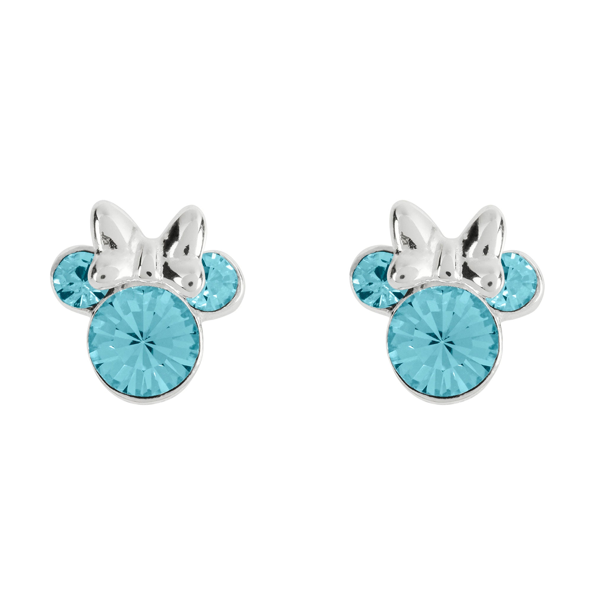 Minnie Sterling March Birthstone Stud Earrings
