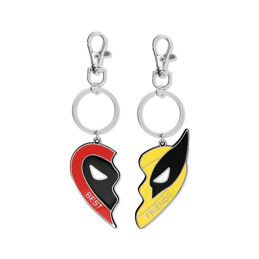 Deadpool & Wolverine BFF Split Heart Charm Keychain