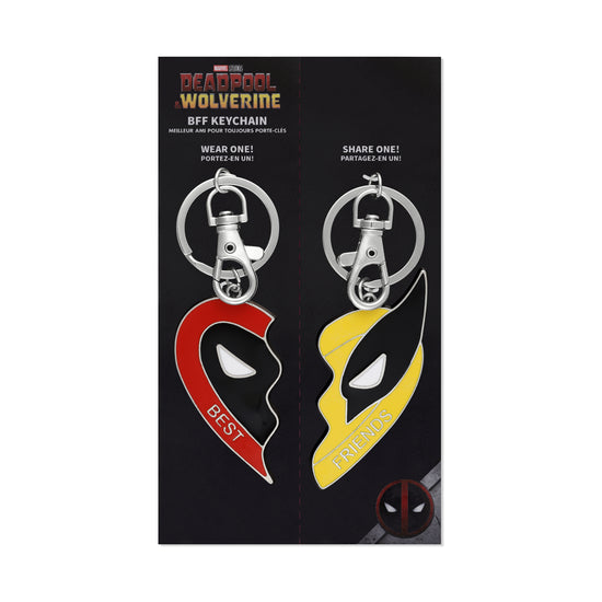 Deadpool & Wolverine BFF Split Heart Charm Keychain