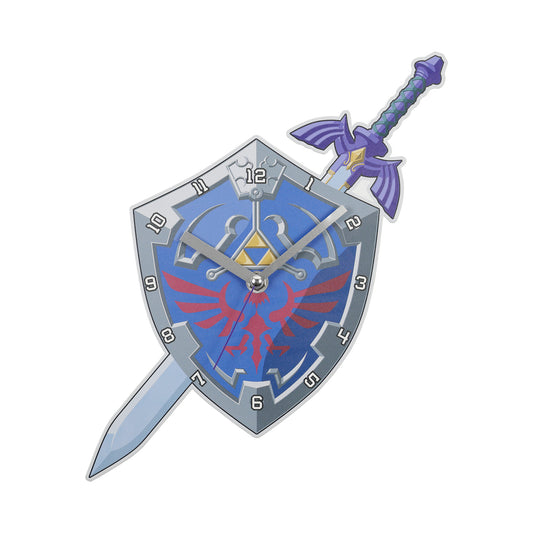 Zelda Master Sword & Shield Shaped Wall Clock