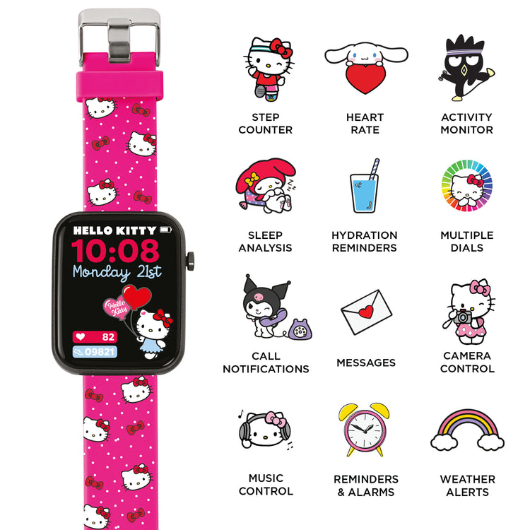 HELLO KITTY & FRIENDS PRINTED STRAP SMART WATCH