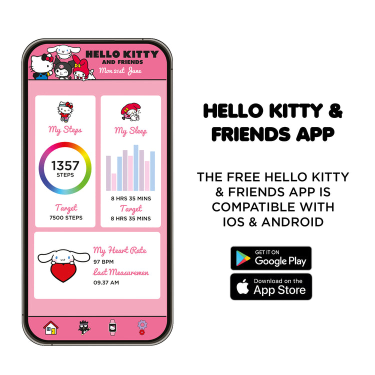 HELLO KITTY & FRIENDS PRINTED STRAP SMART WATCH