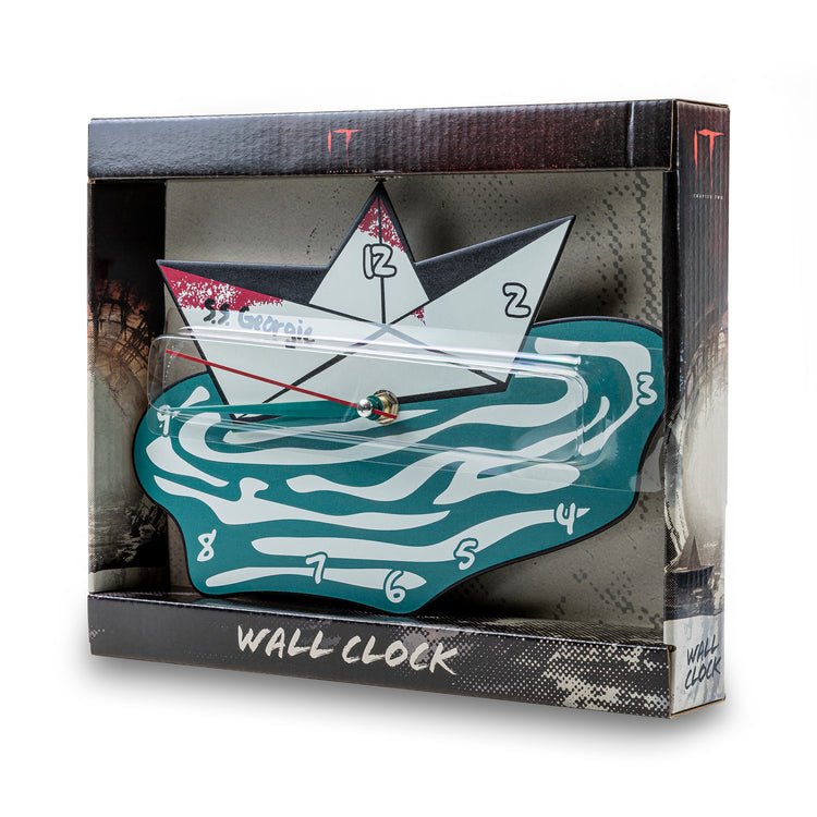 IT White and Green Boat Shaped Clock