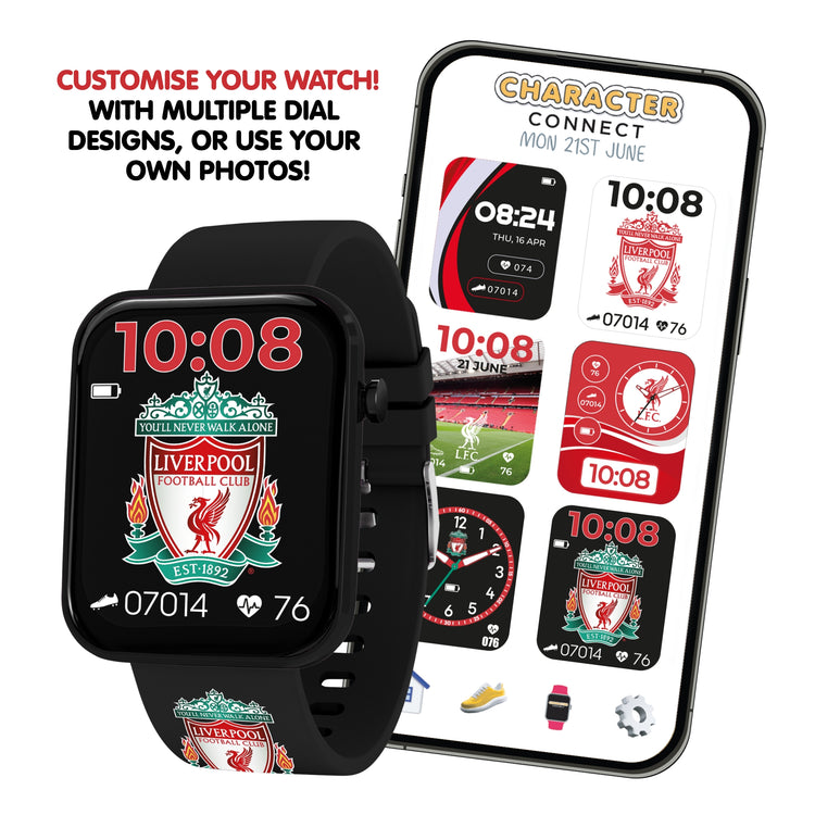 Liverpool FC Black Printed Strap Smart Watch