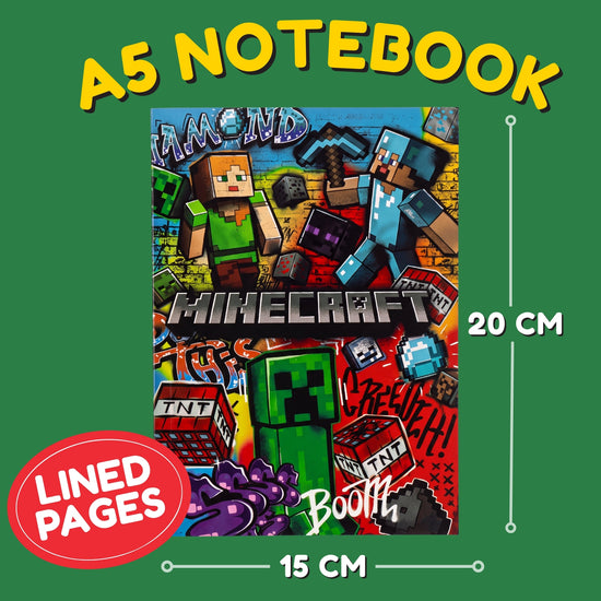 STATIONERY SET WITH BOTTLE AND PAD MINECRAFT