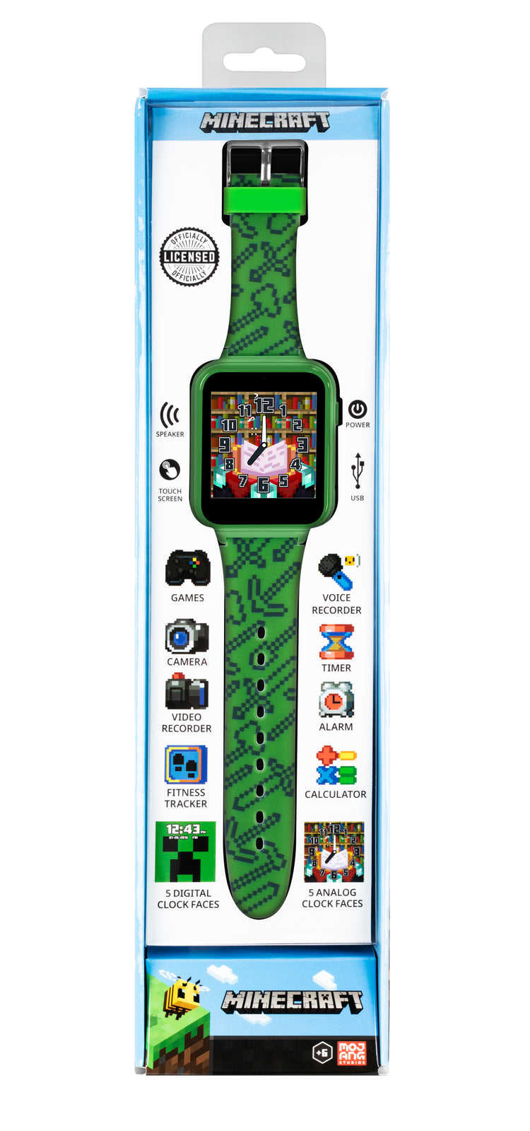 Minecraft Printed Strap Interactive Watch