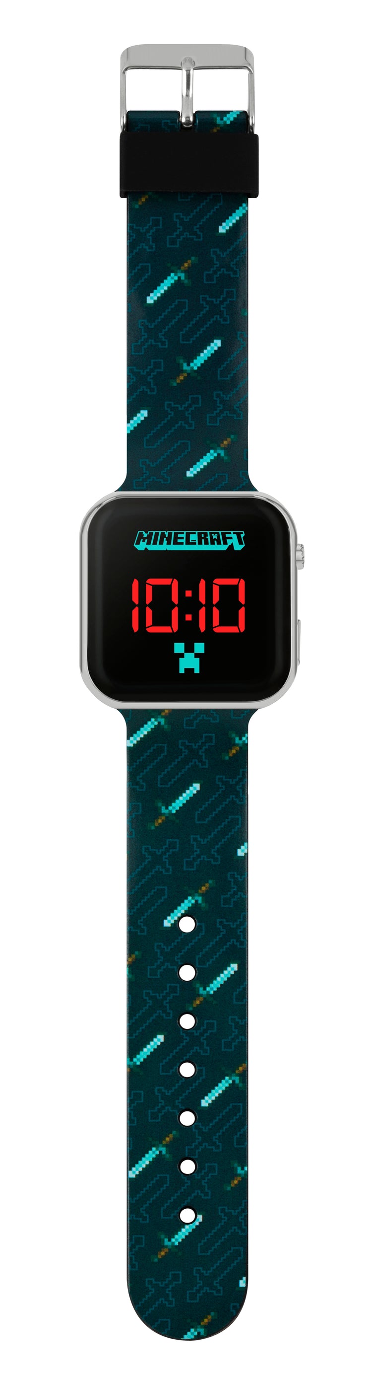 Minecraft Black Printed Strap LED Watch